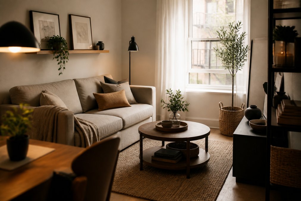 How to Organize a Small Living Room Without Storage Furniture