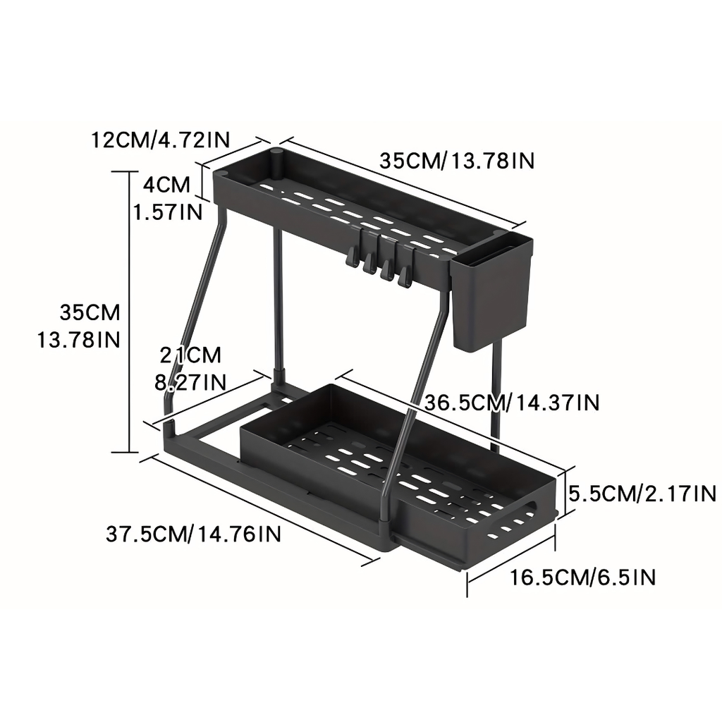 Under Sink Organizer with Sliding Shelves