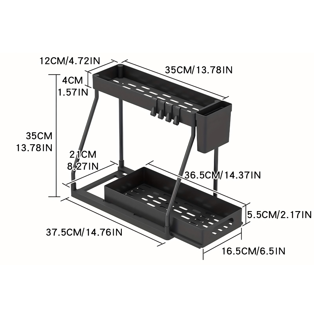 Under Sink Organizer with Sliding Shelves