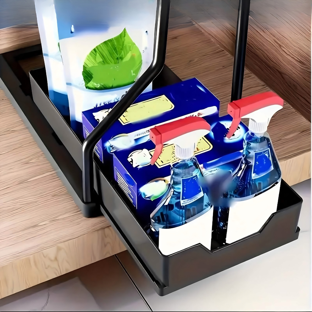 Under Sink Organizer with Sliding Shelves