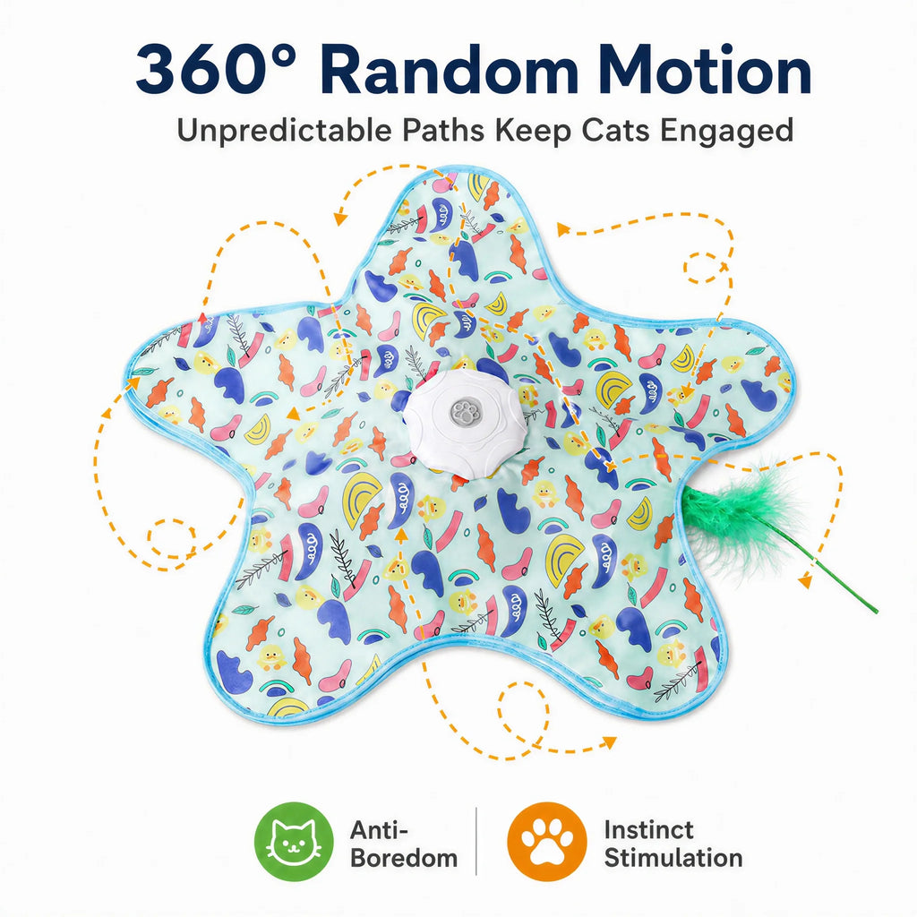 Interactive Hide & Seek Cat Toy – Motion-Activated Mouse & Feather Teaser