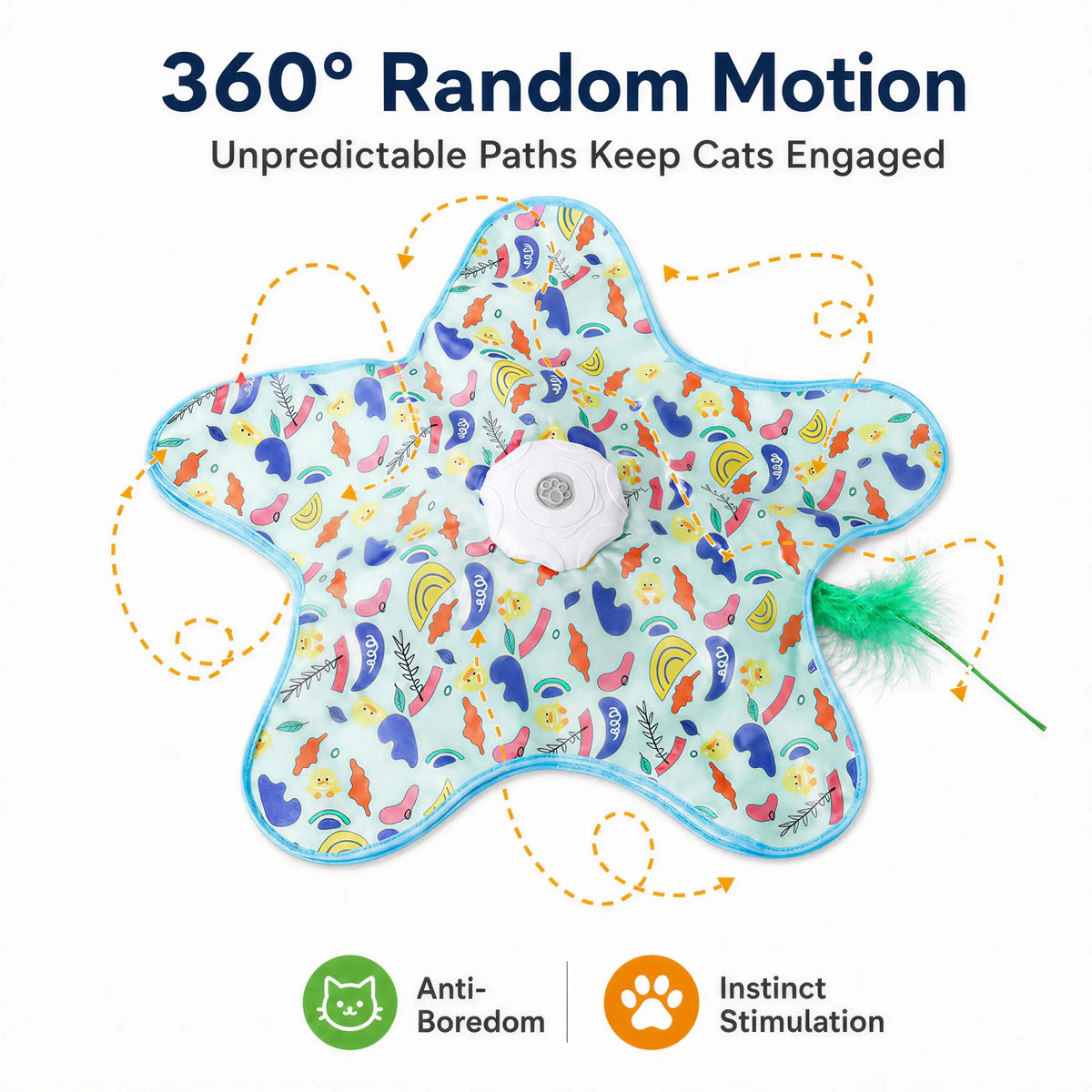 Interactive Hide & Seek Cat Toy – Motion-Activated Mouse & Feather Teaser