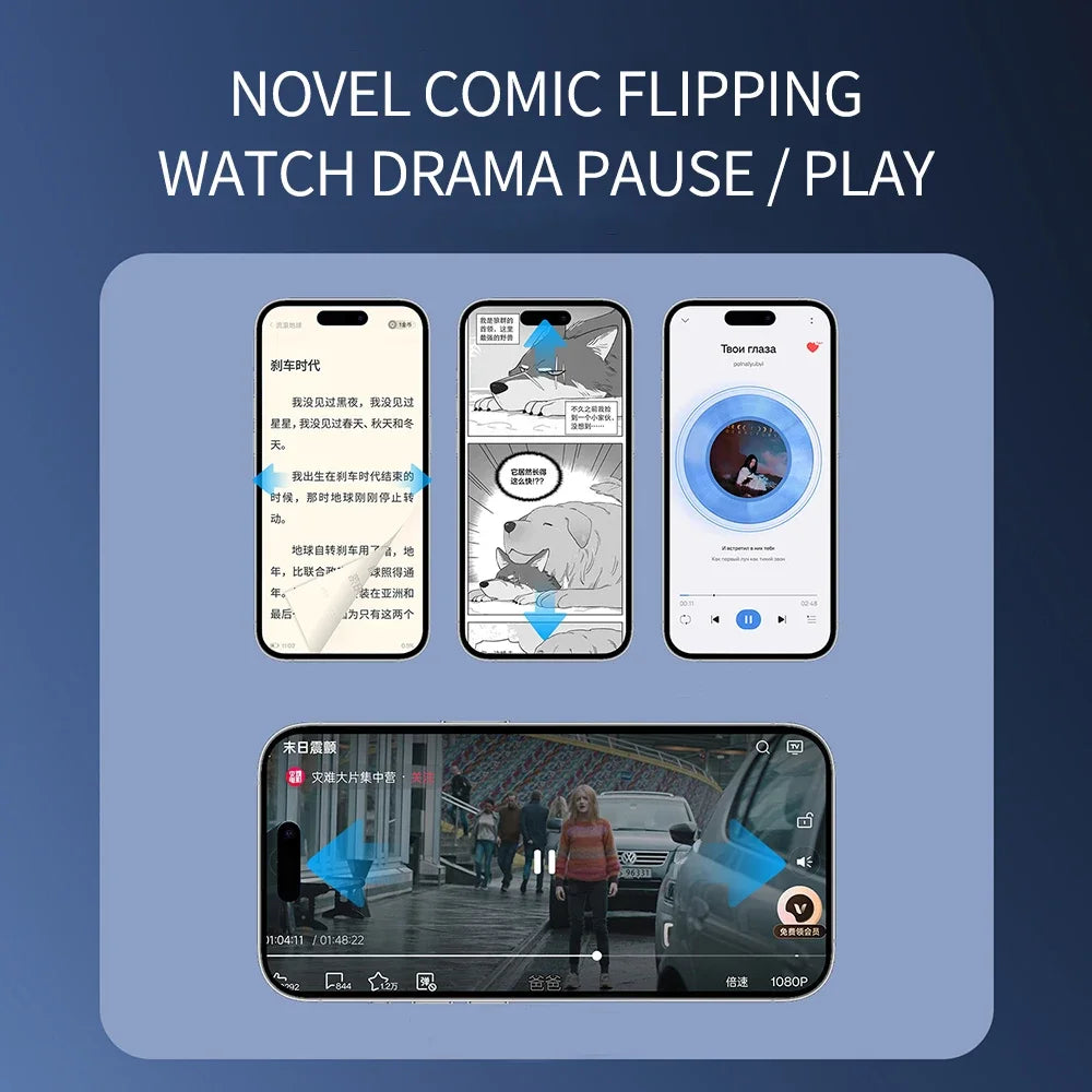 Bluetooth 5.3 Phone Page Turner – Wireless Remote Control for Scrolling & Selfies