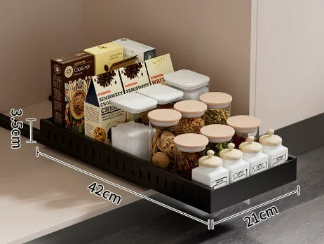 Pull-Out Pots & Pans Organizer – Adjustable Cabinet Storage Rack with Dividers