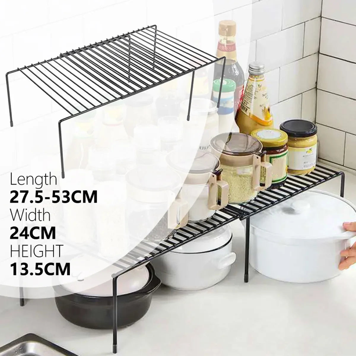 Expandable Kitchen Storage Shelf – Freestanding Spice & Cabinet Organizer