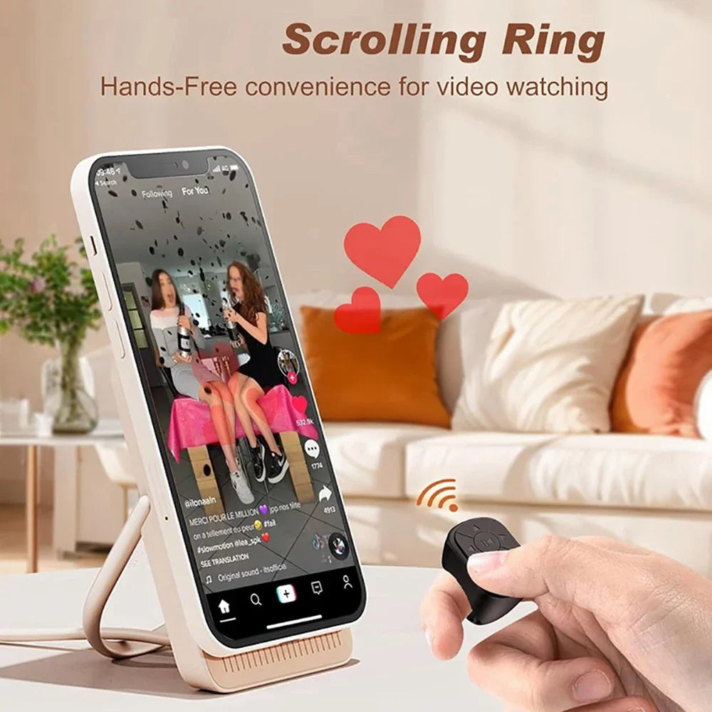 Bluetooth 5.3 Phone Page Turner – Wireless Remote Control for Scrolling & Selfies