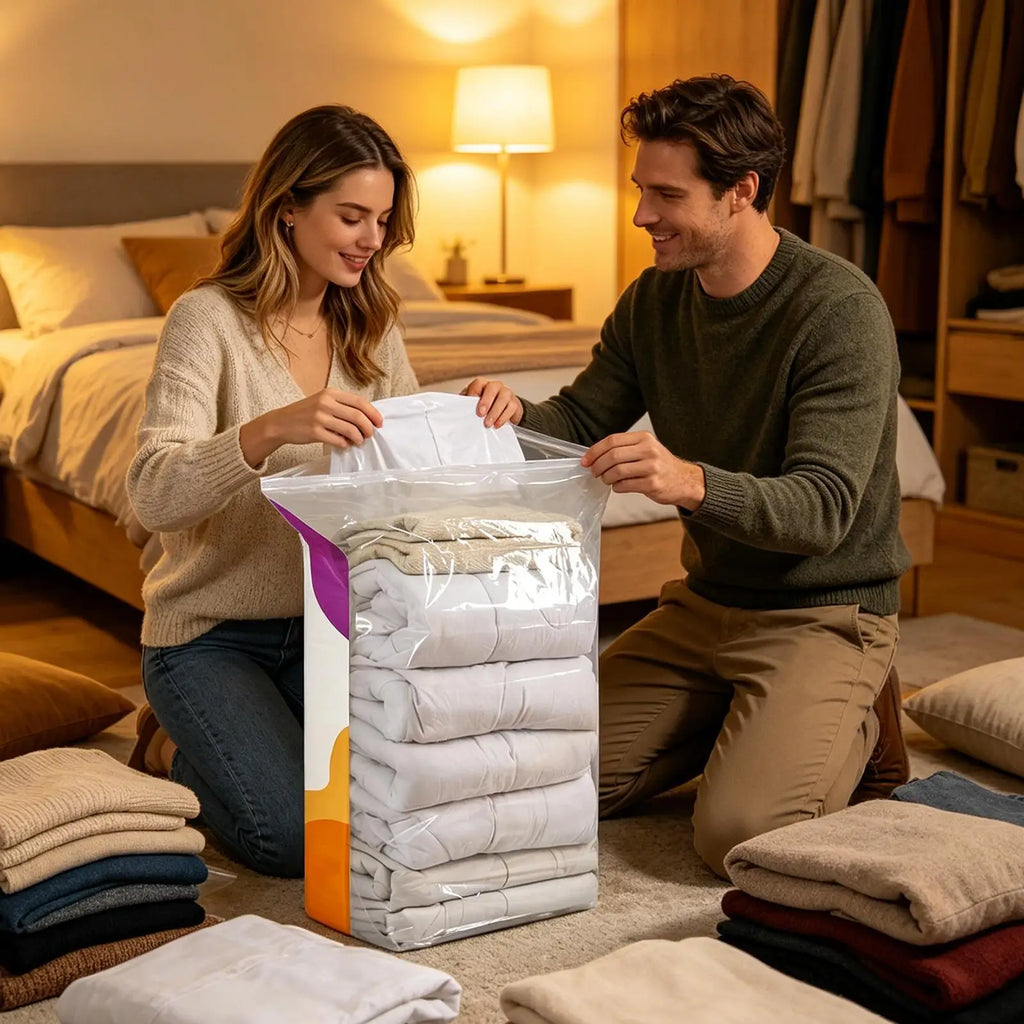 Vacuum Storage Bags – Space-Saving Clothes & Quilt Organizer