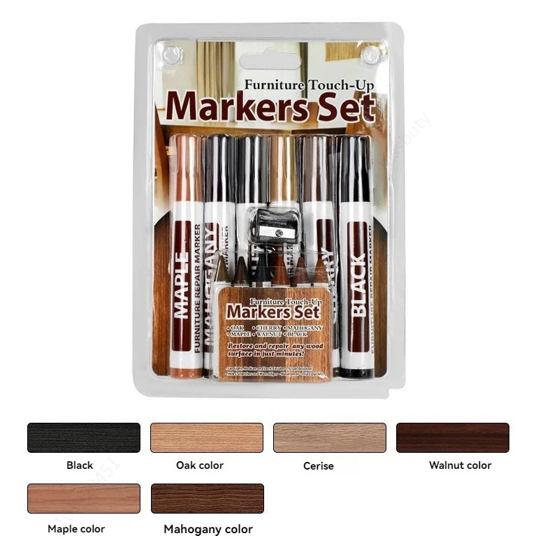 Wood Furniture Repair Markers – Scratch Filler & Touch-Up Pen Kit