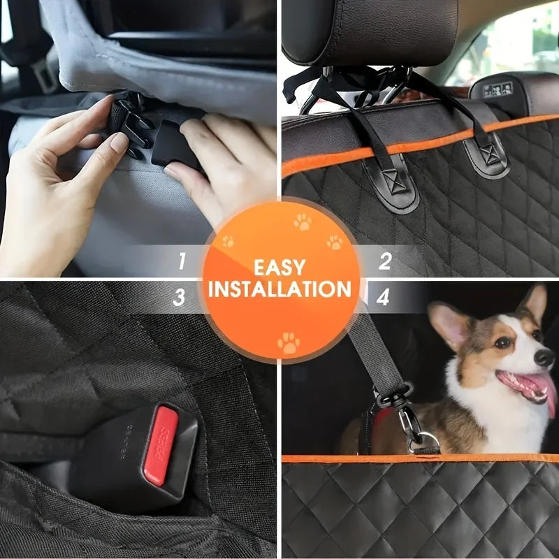 Waterproof Dog Car Seat Cover – Scratch-Resistant Pet Hammock