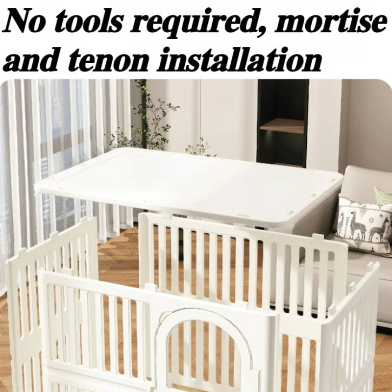 Large Indoor Dog House with Wheels – Transparent Pet Kennel