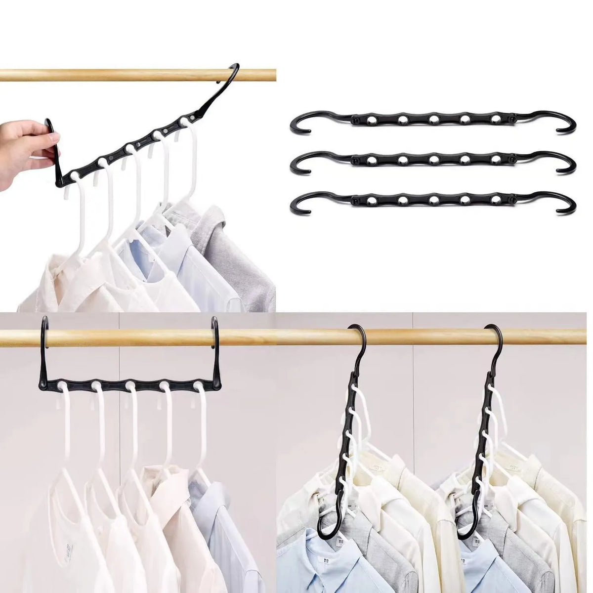 Space-Saving Clothes Hangers – 5-Hole Rotating Closet Organizer