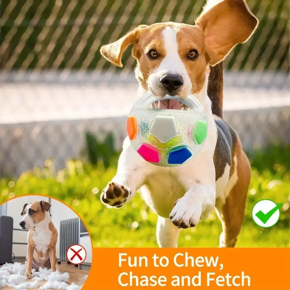 Dog Soccer Ball Tug Toy – Squeaky & Floating Interactive Ball