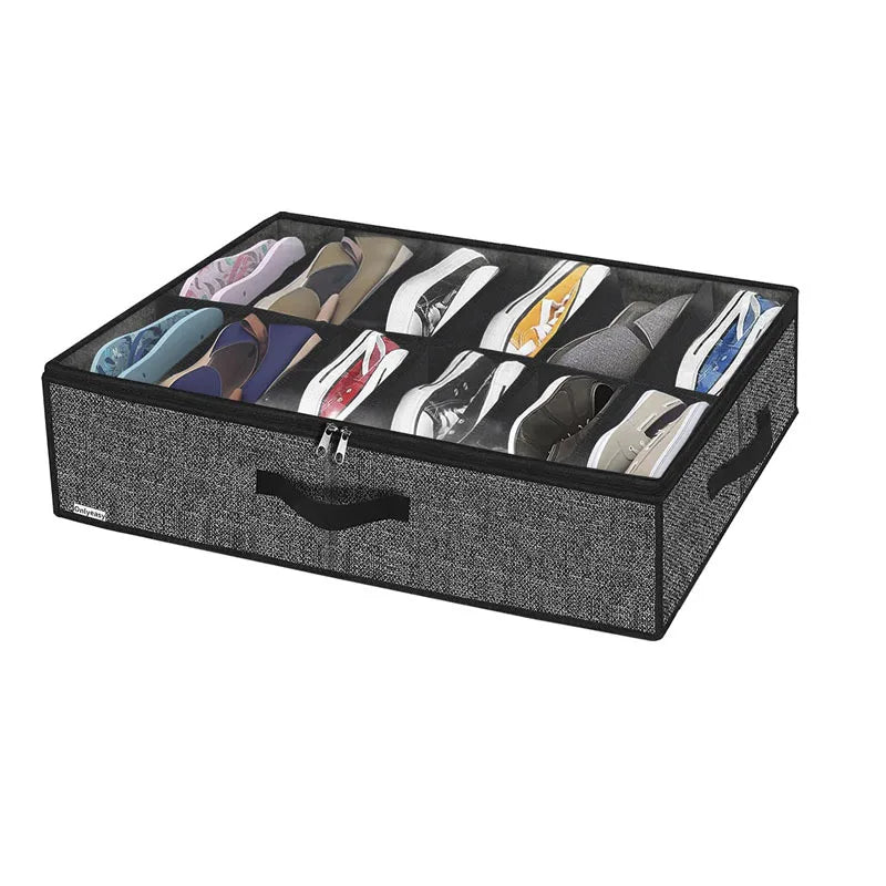 Under Bed Shoe Storage Organizer – Clear Cover Shoe Container