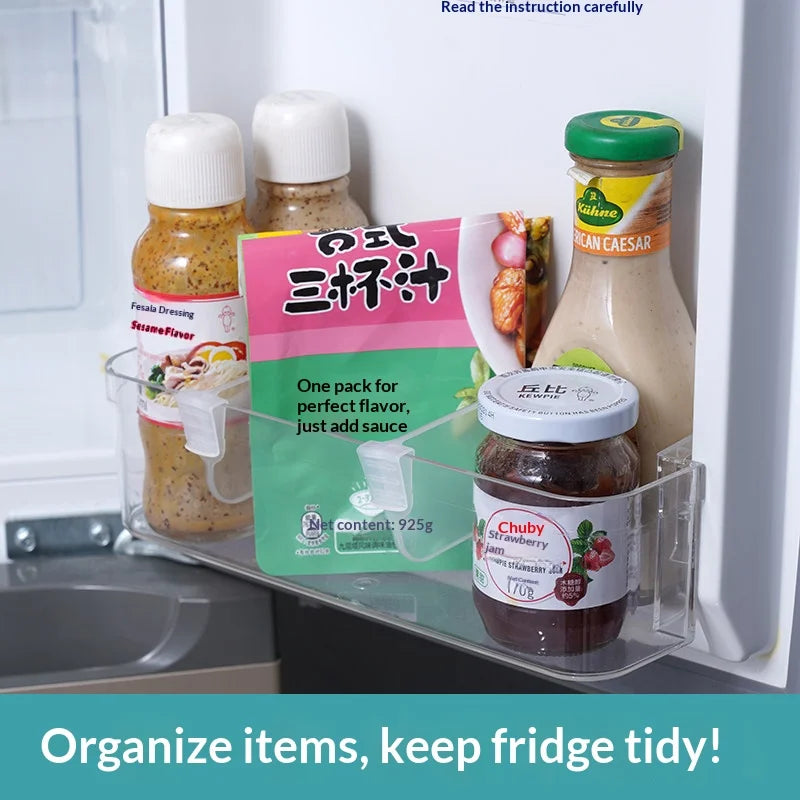 Adjustable Fridge Divider Clips – Refrigerator Shelf Organizer for Bottles & Food