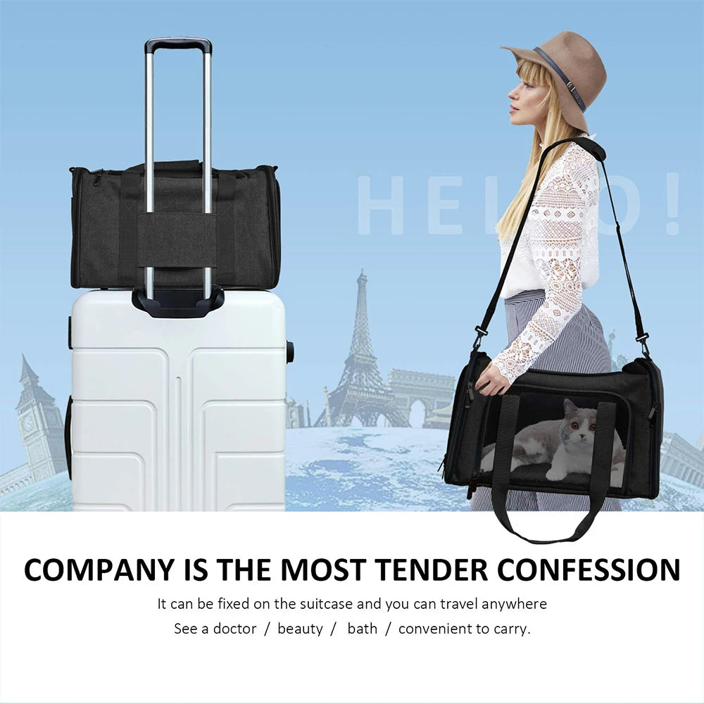 Soft-Sided Pet Carrier Backpack – Airline-Approved Travel Bag for Small Dogs & Cats
