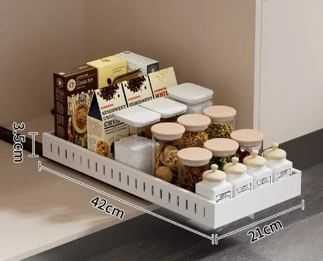 Pull-Out Pots & Pans Organizer – Adjustable Cabinet Storage Rack with Dividers