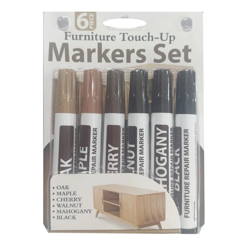 Wood Furniture Repair Markers – Scratch Filler & Touch-Up Pen Kit