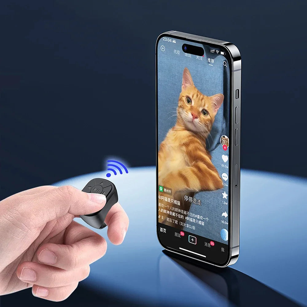 Bluetooth 5.3 Phone Page Turner – Wireless Remote Control for Scrolling & Selfies