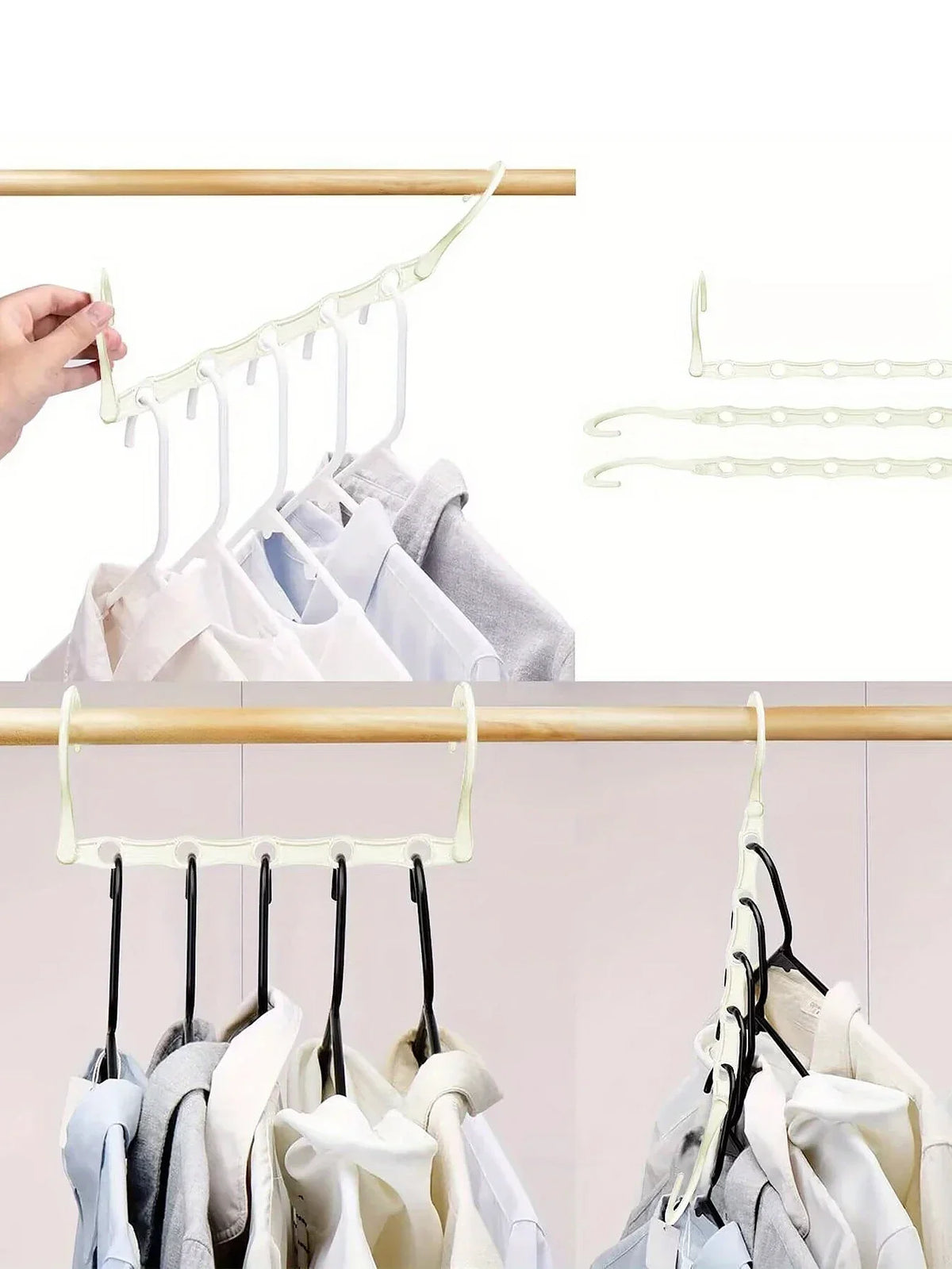 Space-Saving Clothes Hangers – 5-Hole Rotating Closet Organizer