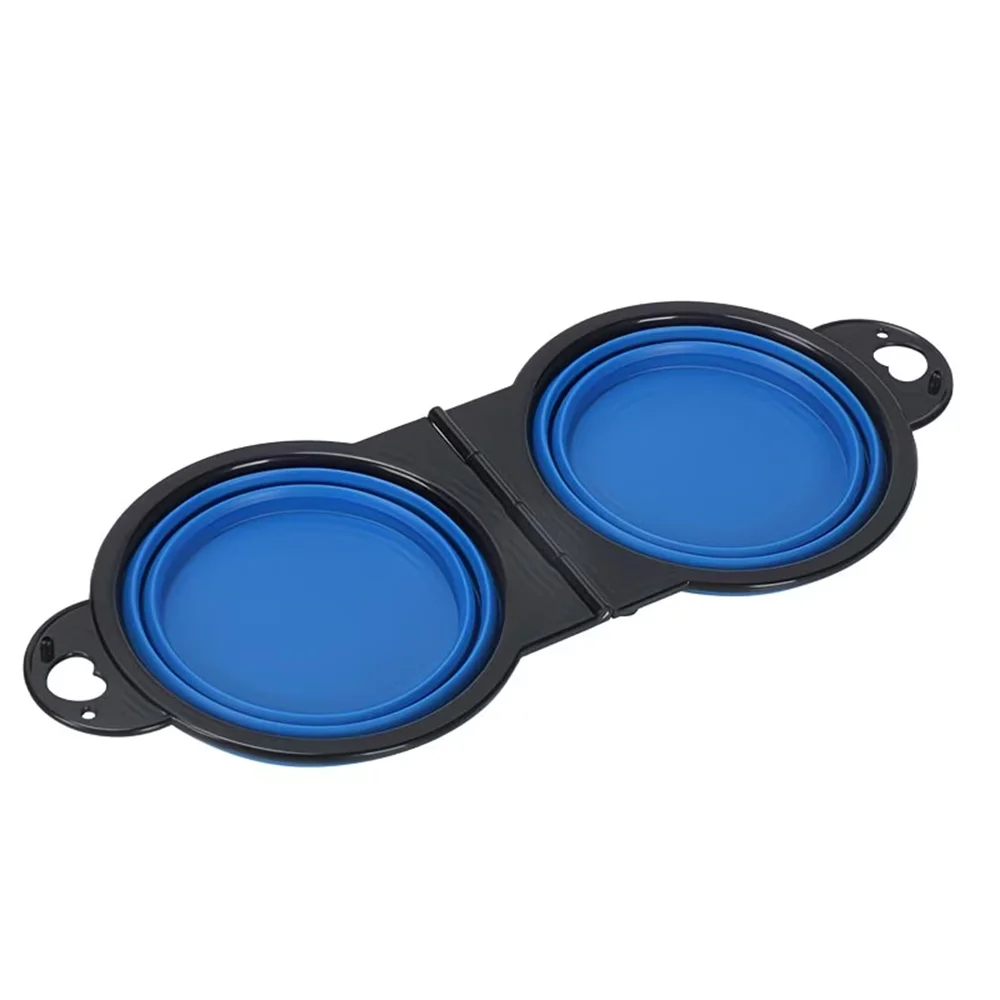 Collapsible Double Dog Bowls – Portable Food & Water Bowls for Travel & Outdoor Use