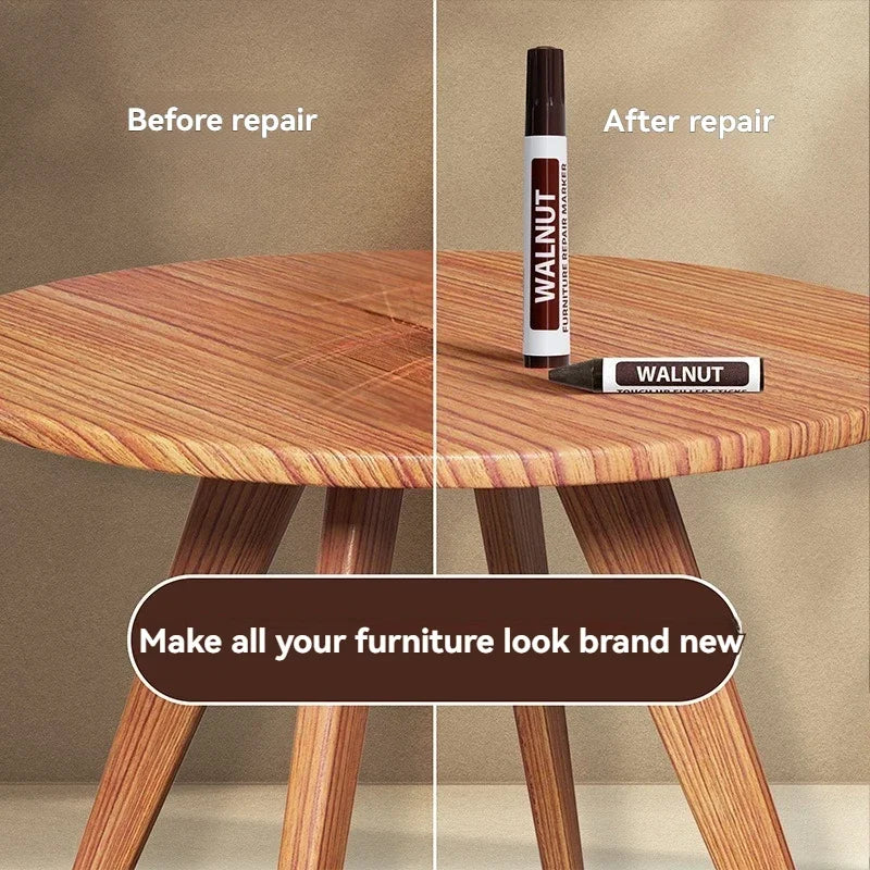 Wood Furniture Repair Markers – Scratch Filler & Touch-Up Pen Kit
