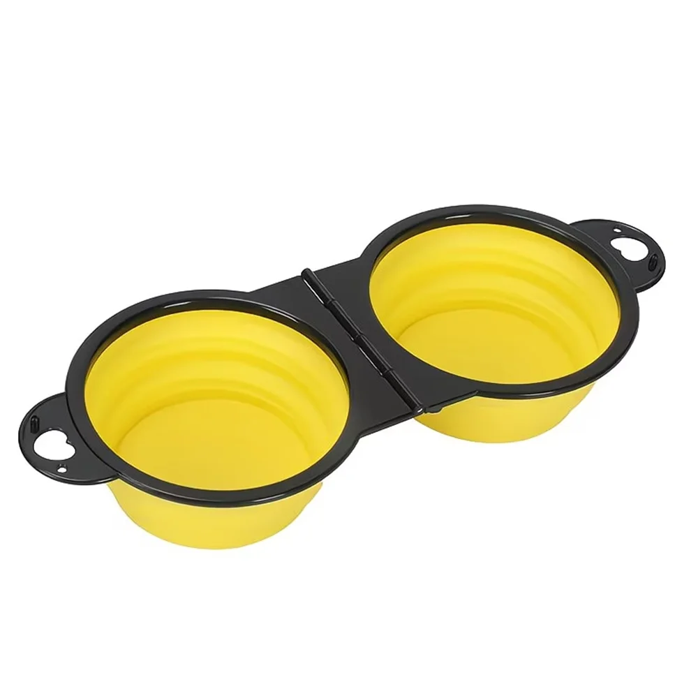 Collapsible Double Dog Bowls – Portable Food & Water Bowls for Travel & Outdoor Use