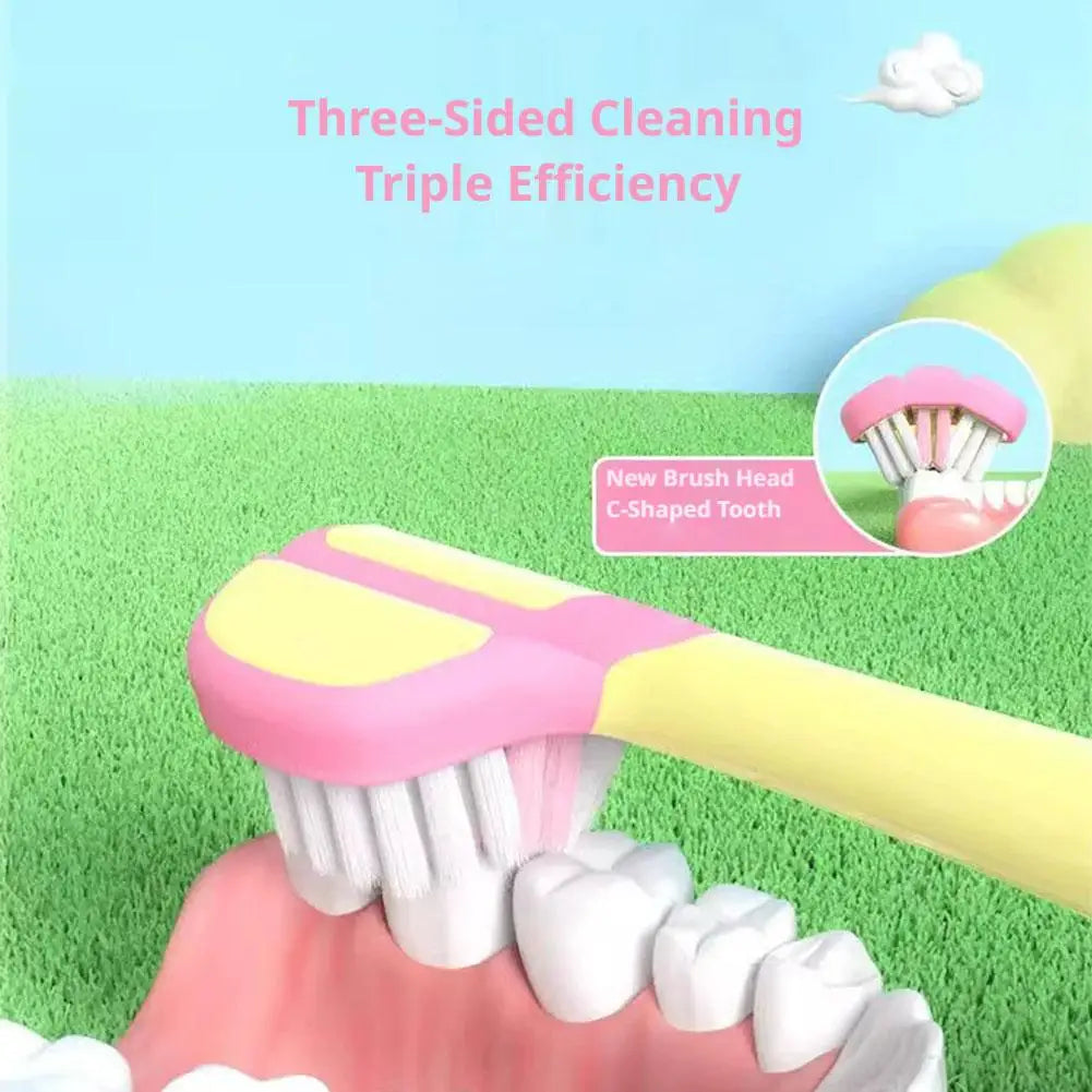 Kids’ 3-Sided Toothbrush – Soft Bristle Dental Care Brush for Ages 3–12