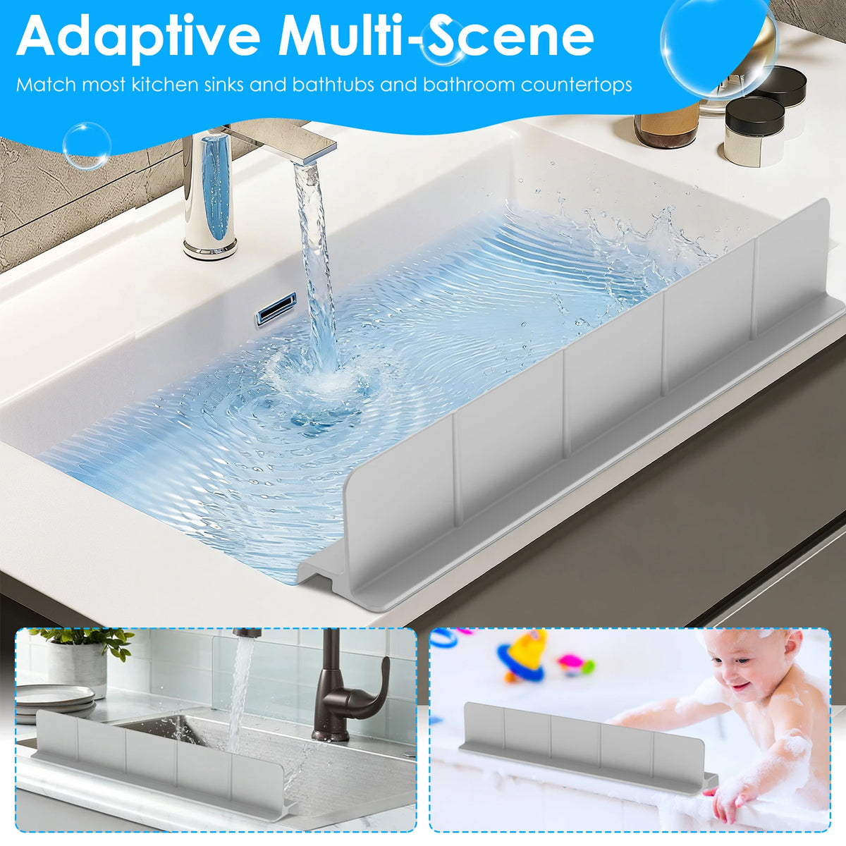 Silicone Sink Splash Guard – Kitchen Faucet Water Splash Protector