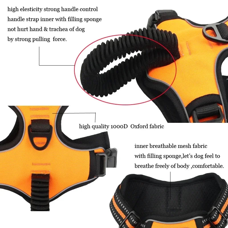 Reflective No-Pull Dog Harness – Padded Control Vest with Handle