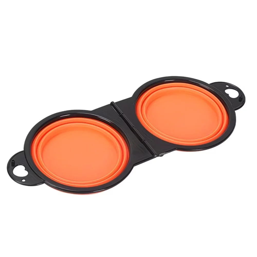 Collapsible Double Dog Bowls – Portable Food & Water Bowls for Travel & Outdoor Use