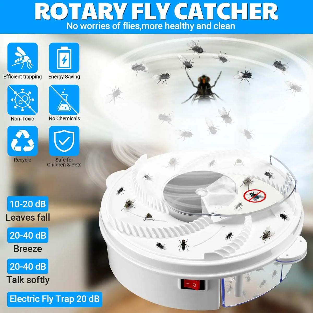 USB Electric Fly Trap – Indoor Flying Insect & Gnat Catcher