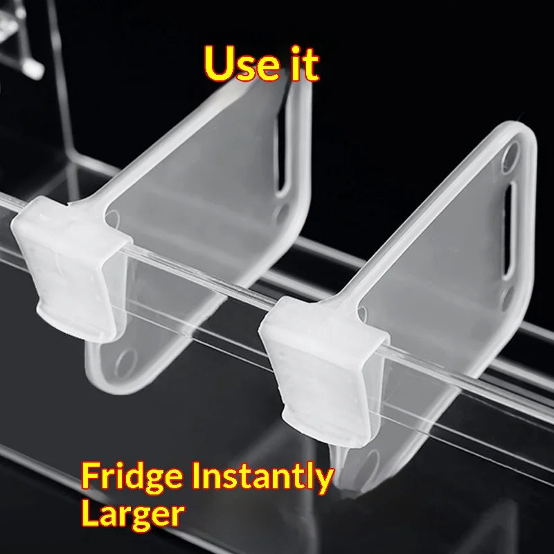 Adjustable Fridge Divider Clips – Refrigerator Shelf Organizer for Bottles & Food