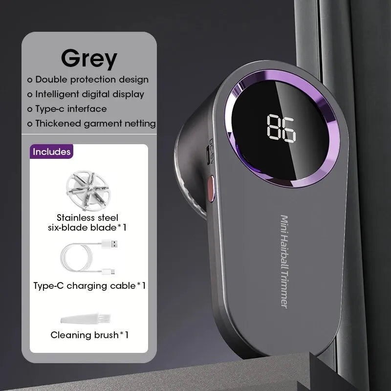 USB Rechargeable Fabric Shaver – Electric Lint & Fuzz Remover with LED Display
