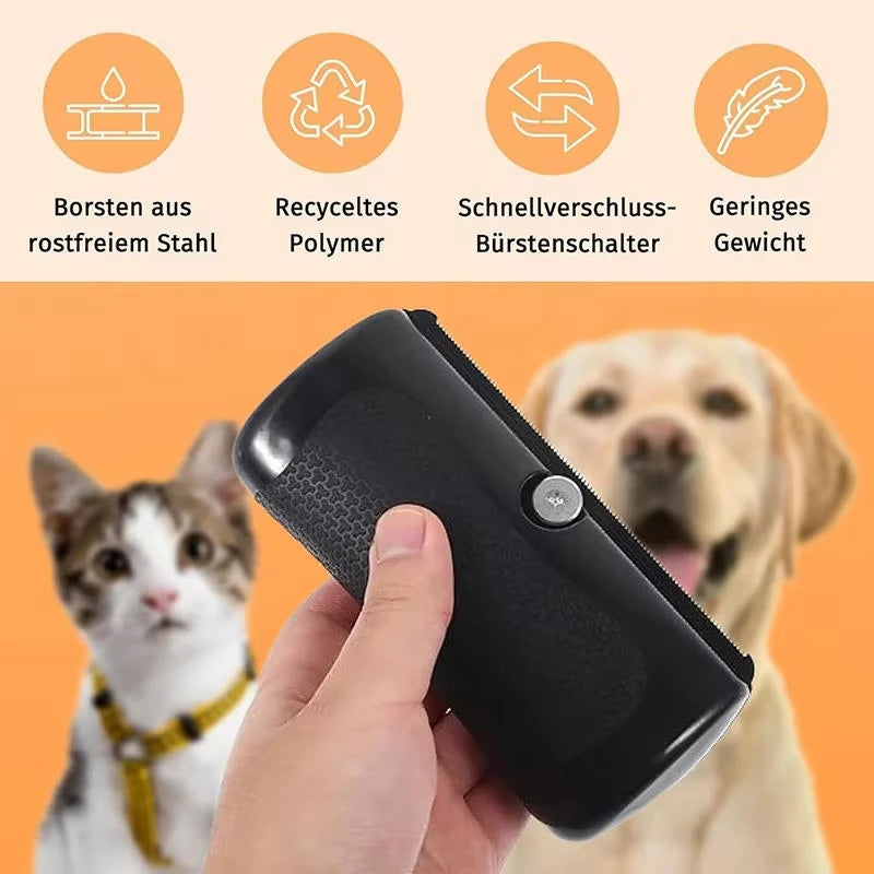 Professional Pet Deshedding Brush – Dog & Cat Grooming Hair Remover
