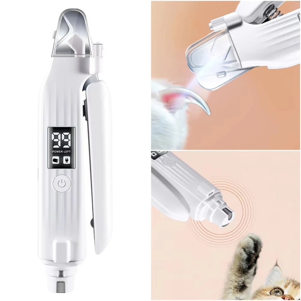 2-in-1 Pet Nail Grinder & Trimmer with LED Light – For Dogs & Cats