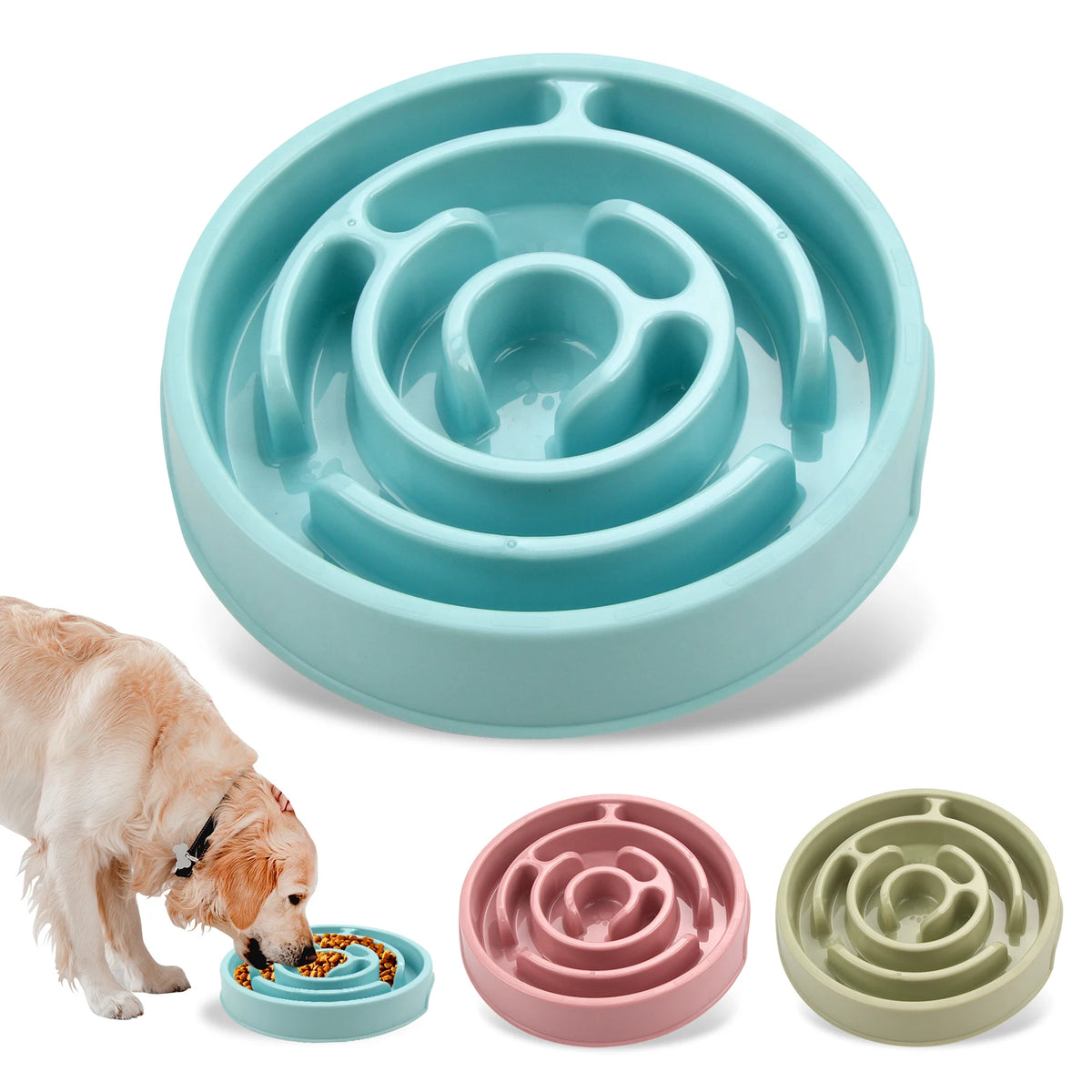 Slow Feeder Dog Bowl – Non-Slip Anti-Gulping Bowl for Dogs & Puppies