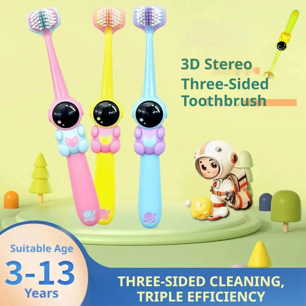 Kids’ 3-Sided Toothbrush – Soft Bristle Dental Care Brush for Ages 3–12