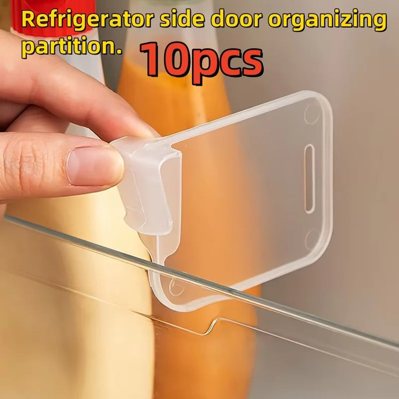Adjustable Fridge Divider Clips – Refrigerator Shelf Organizer for Bottles & Food