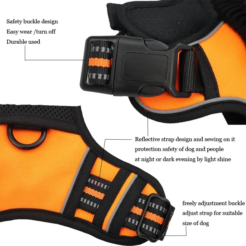 Reflective No-Pull Dog Harness – Padded Control Vest with Handle