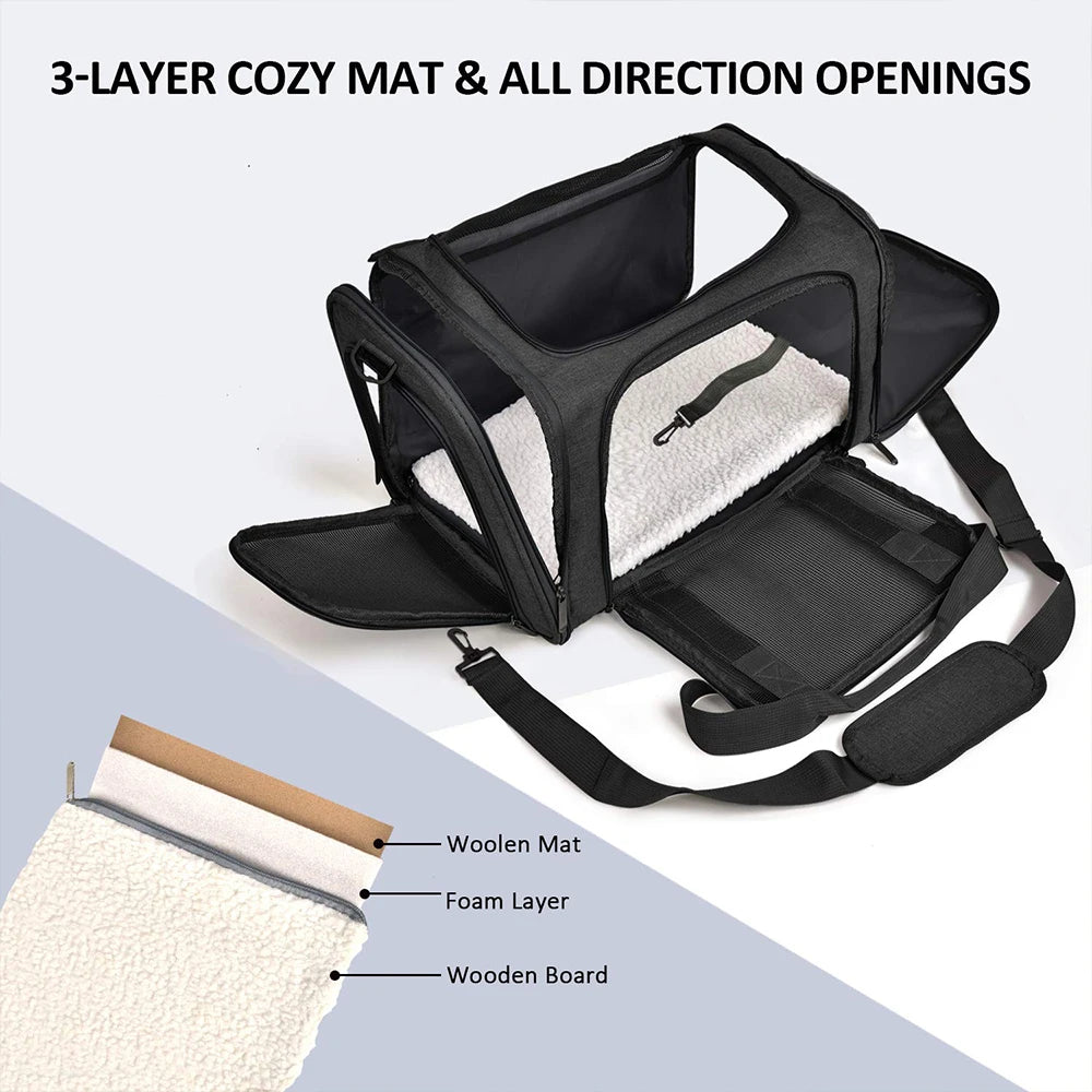 Soft-Sided Pet Carrier Backpack – Airline-Approved Travel Bag for Small Dogs & Cats