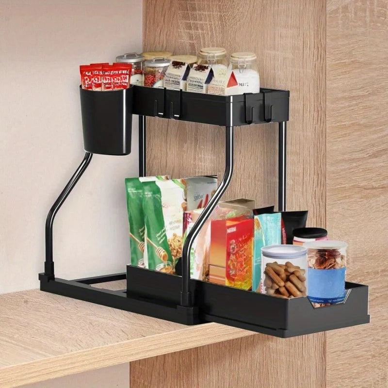 Under Sink Organizer with Sliding Shelves