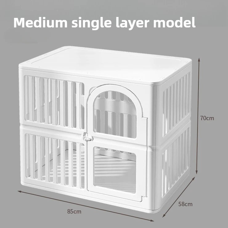 Large Indoor Dog House with Wheels – Transparent Pet Kennel