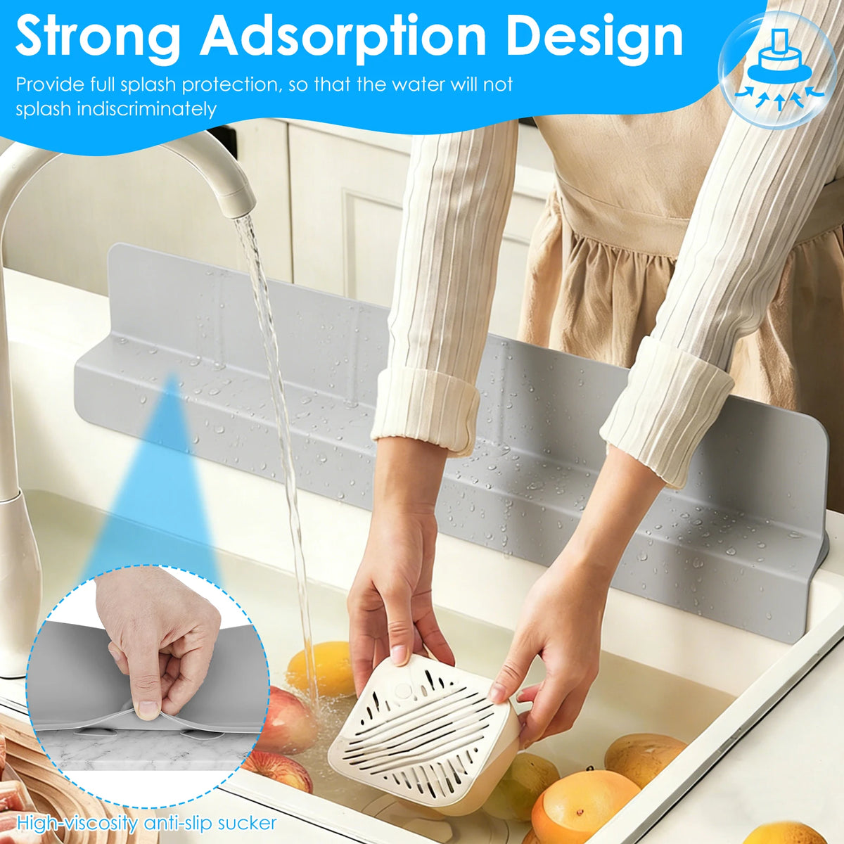 Silicone Sink Splash Guard – Kitchen Faucet Water Splash Protector