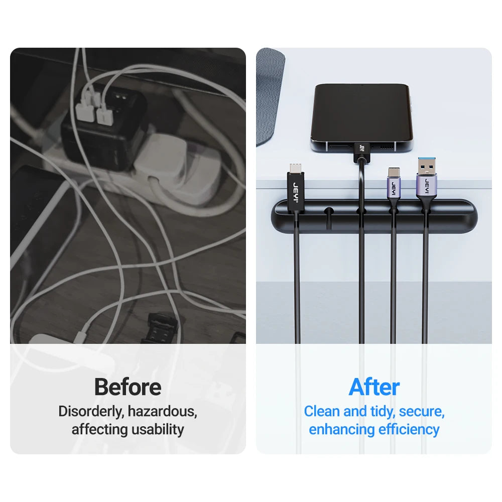 Adhesive Cable Clips – Self-Stick Cord Organizer for Desk & Home