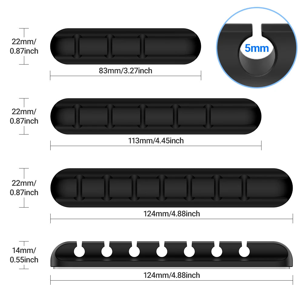 Adhesive Cable Clips – Self-Stick Cord Organizer for Desk & Home