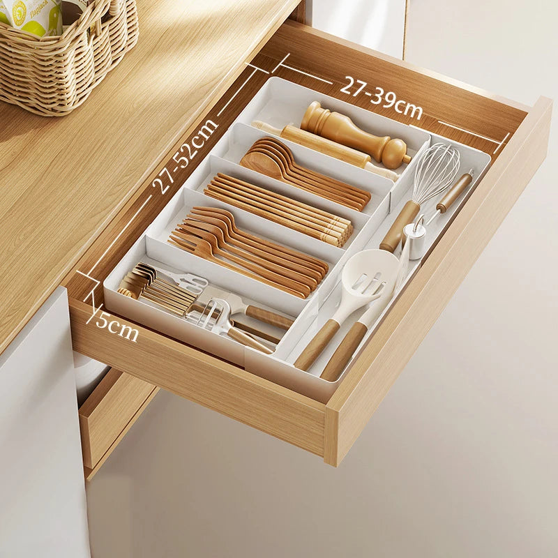 Expandable Drawer Organizer – Adjustable Cutlery Tray for Spoons & Forks