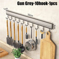 Wall-Mounted Kitchen & Bathroom Hook Rack – Aluminum Storage Organizer