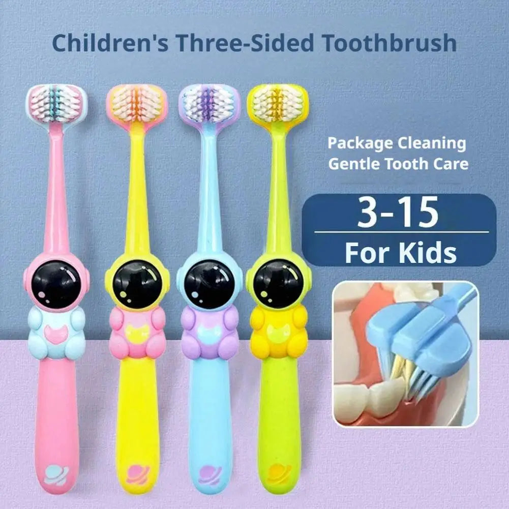 Kids’ 3-Sided Toothbrush – Soft Bristle Dental Care Brush for Ages 3–12