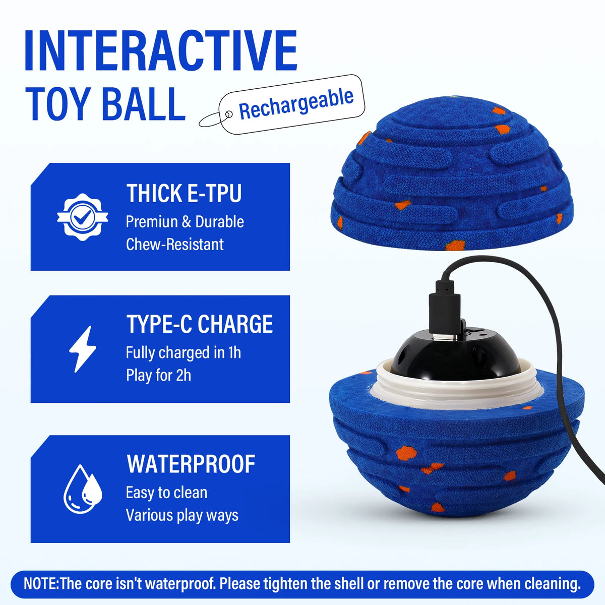 Smart Interactive Dog Toy – Automatic Rechargeable Ball for Aggressive Chewers