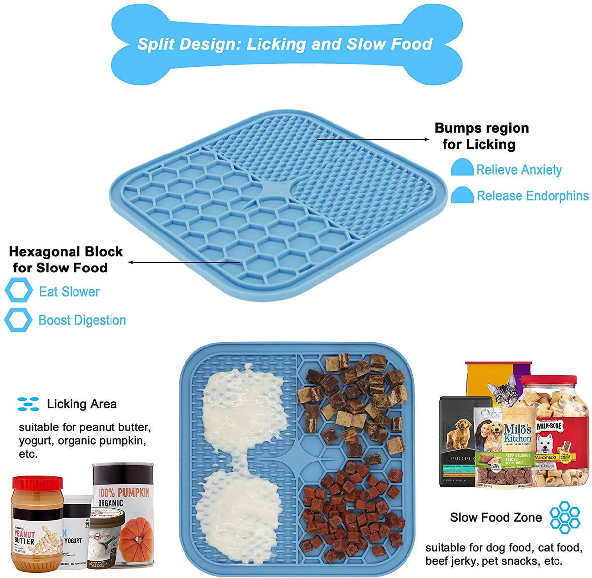 Silicone Lick Mat for Dogs & Cats – Slow Feeder & Bathing Distraction Pad